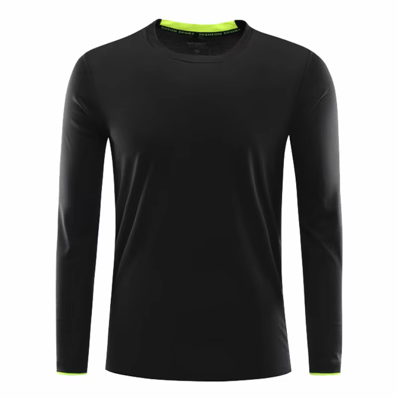 T-shirt de sport respirant à manches longues pour hommes, vêtements de course, haut à séchage rapide