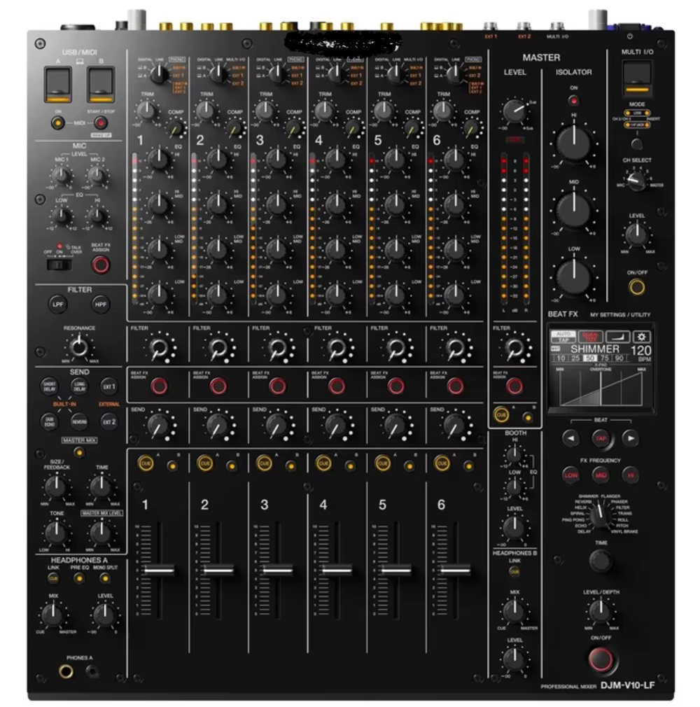 Meilleures ventes DJM-V10-LF Style créatif Mixeur DJ professionnel 6 canaux avec fader long