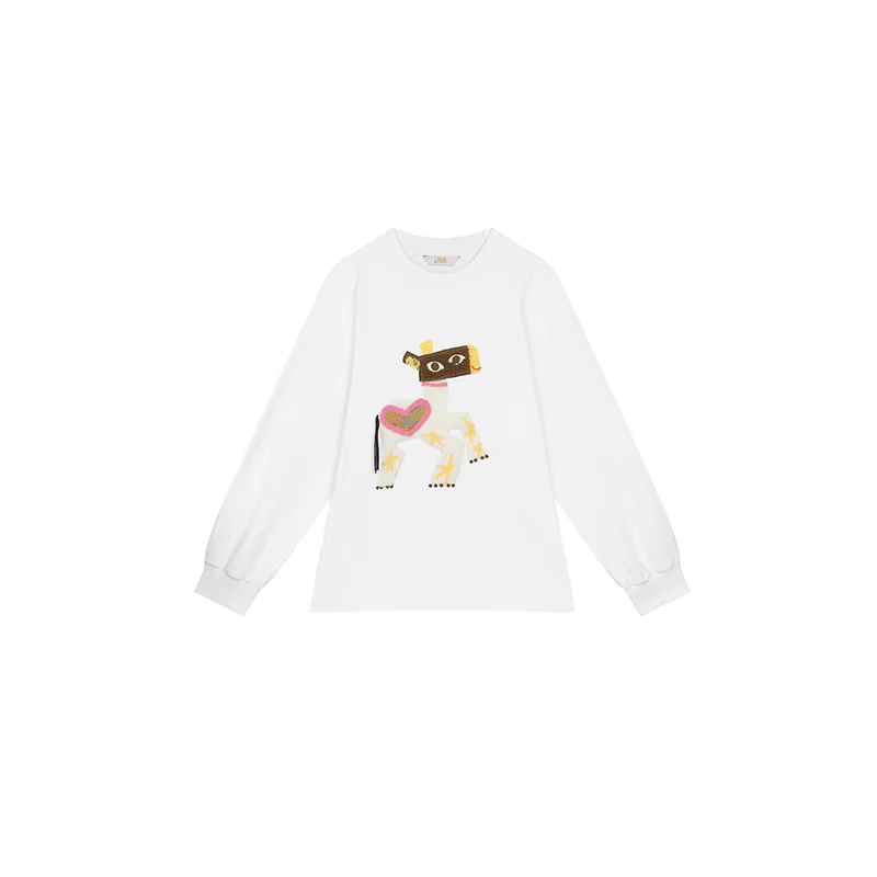 ELFSACK T-shirt à manches longues pour femme avec adorable motif de cheval, sweat-shirt à manches lo