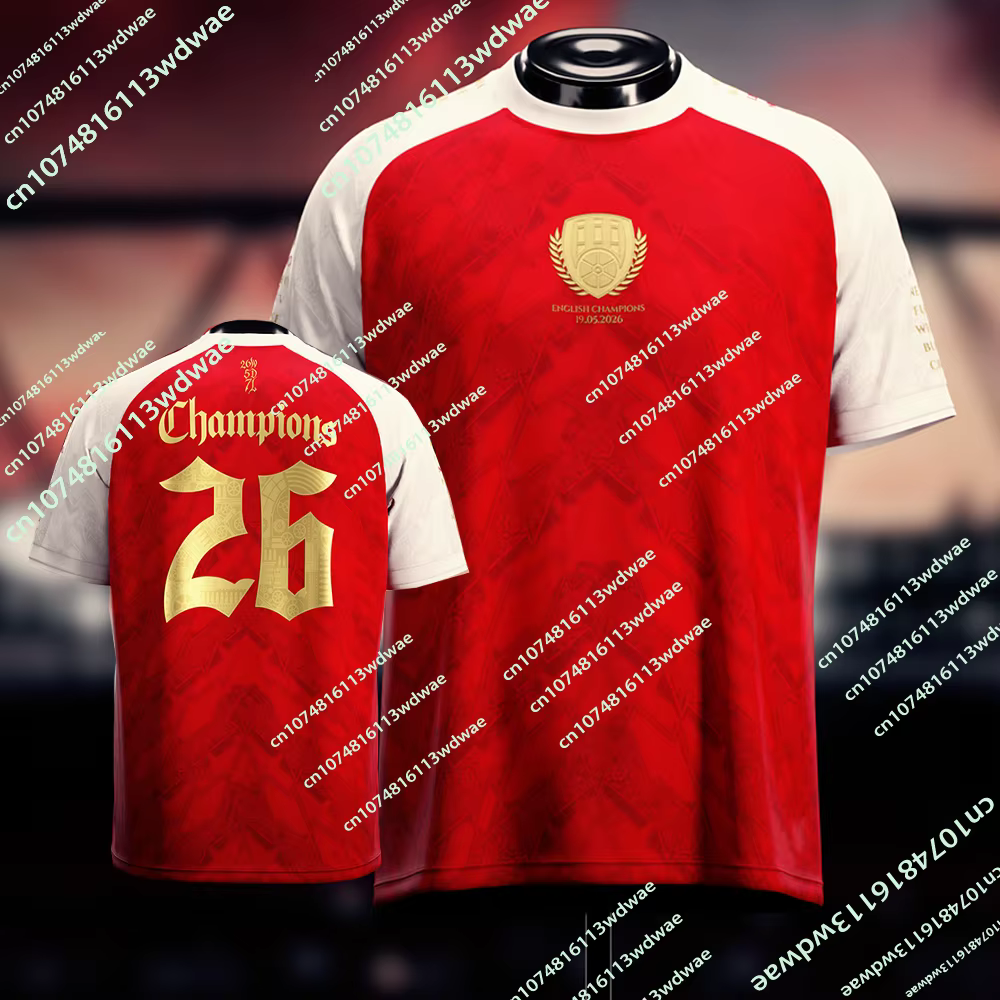 Nouvelle arrivée, maillot de champion anglais AFC 2026, t-shirt imprimé en 3D, football, hommes, enf