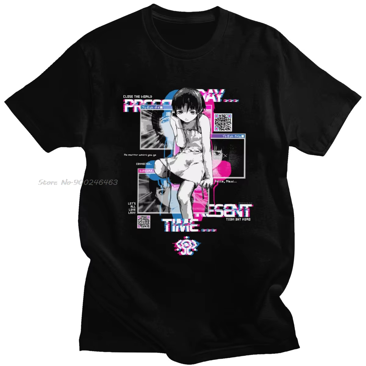 T-shirt manches courtes homme, Streetwear, en coton, dessin animé, dessin animé, Harajuku