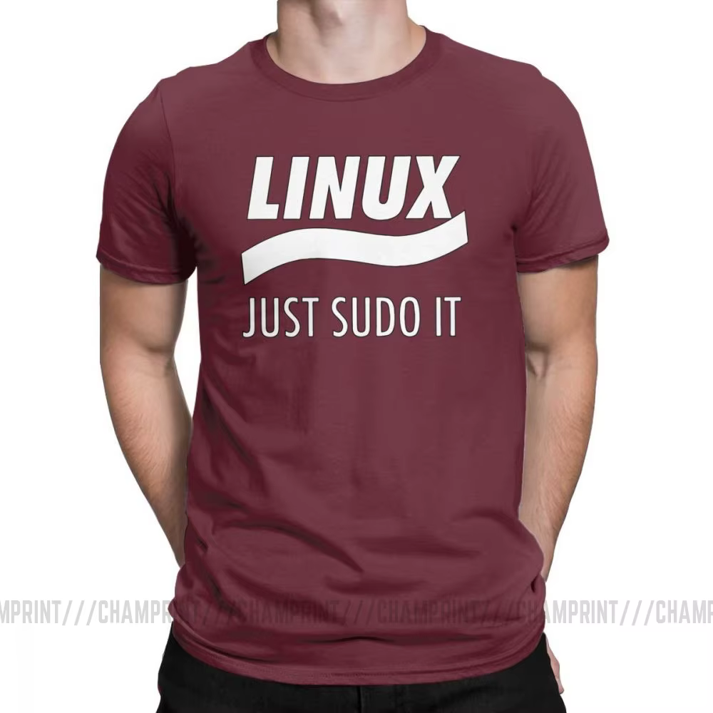 T-shirt pour Homme, Imprimé Linux, Just Sudo It, Geek, Commande d'Ordinateur, Logiciel, Admin, Drôle