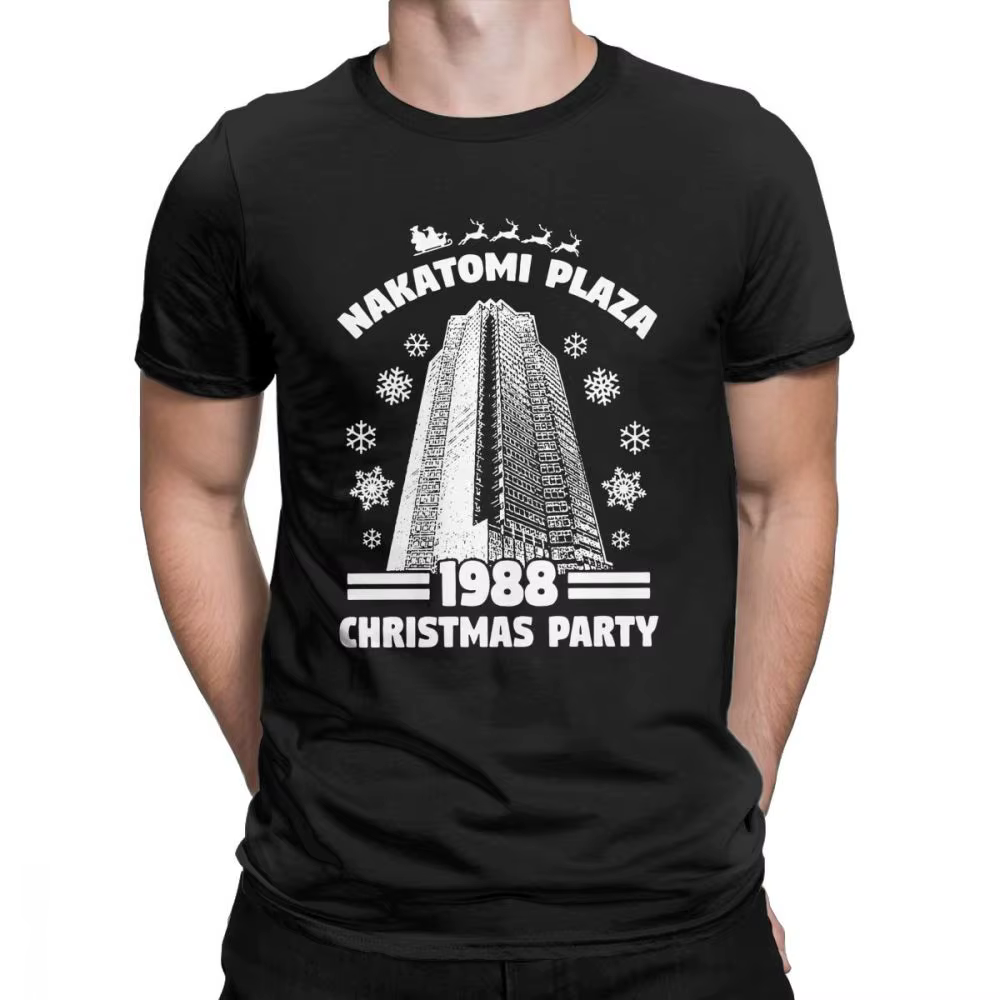 T-Shirt homme 100% coton, humoristique, Nakatomi Plaza, fête de noël, 1988
