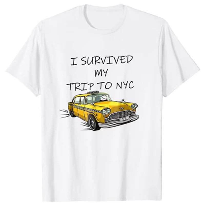 T-Shirt graphique, avec motif, j'ai pu survivre à mon voyage à NYC