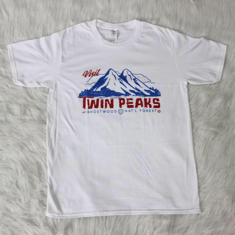 T-shirt manches courtes col rond femme, estival et streetwear, avec image de Twin Peaks, Harajuku