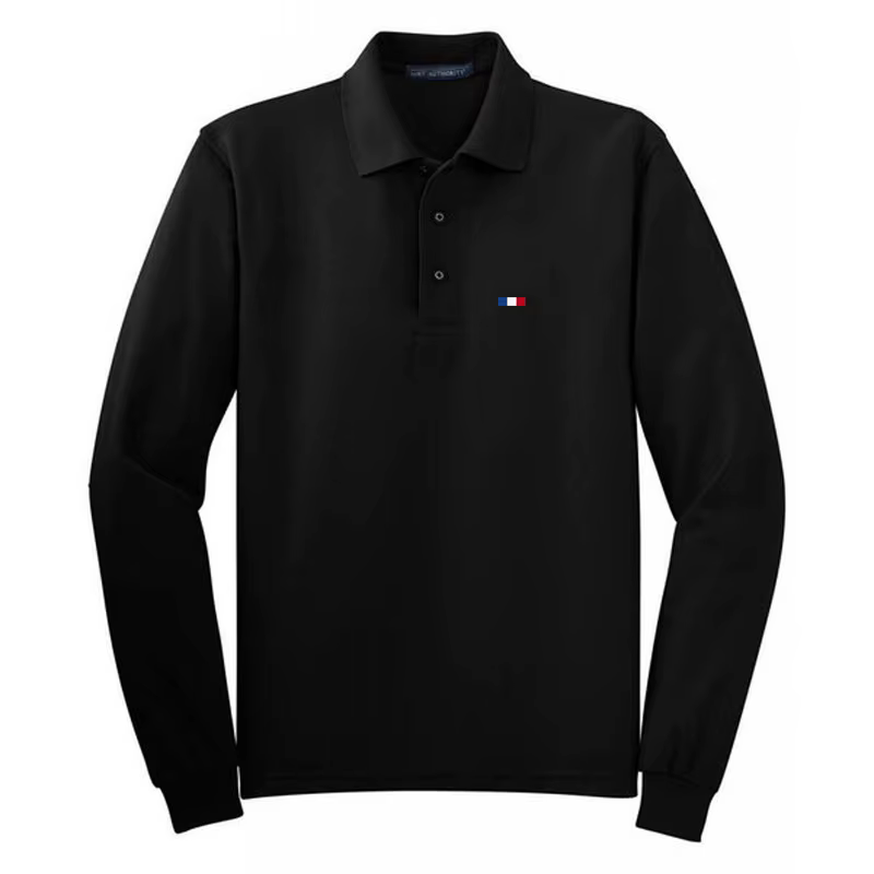 Nouveau Design Polos chemises hommes automne respirant 100% coton Polos chemises hommes à manches lo