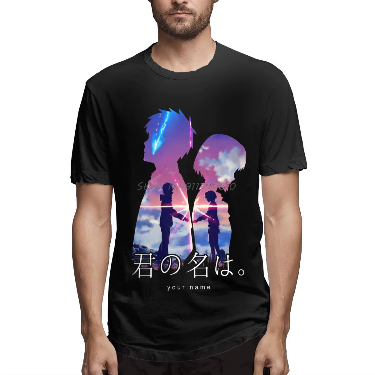 Japonais amour Anime votre nom t-shirt surdimensionné coton à manches courtes personnalisé t-shirt h
