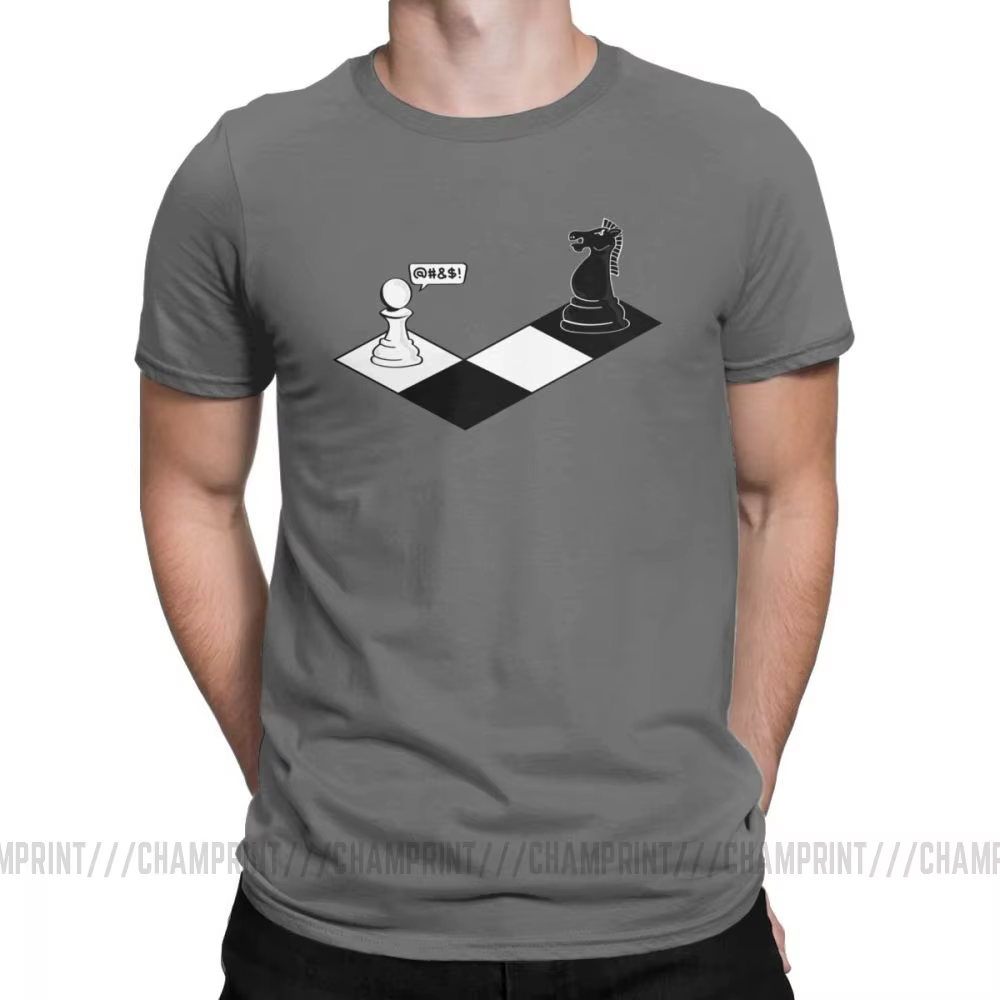 T-shirt manches courtes homme, vintage, roi, reine, années 60, jeu de société, cheval, fan, joueur,