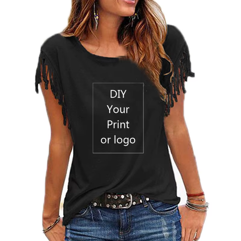 Nouveau T-shirt personnalisé 2026 pour femme – Créez votre propre motif photo ou logo – Haut à manch