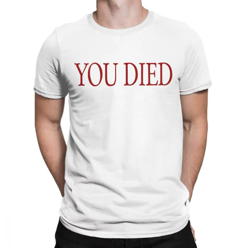 T-shirt à col rond en pur coton pour hommes, Tu es mort, Dark Souls, Praise The Sun, Bloodborne Game
