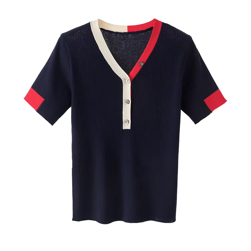 T-shirt femme 2025 nouvel été pur haut en coton femmes col rond pull à manches courtes couleur pure