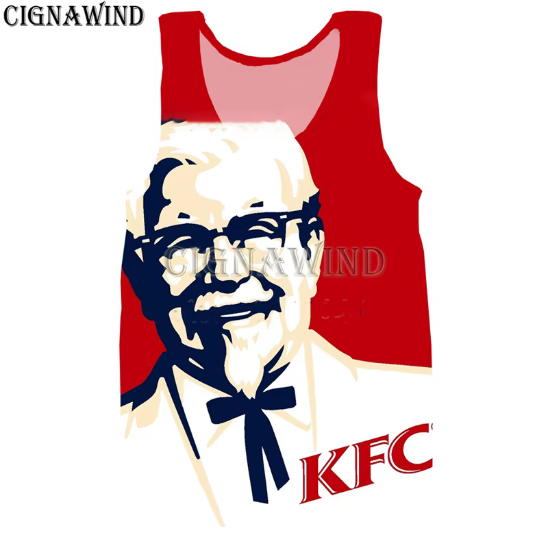 T-shirt homme/femme KFC grand-père, imprimé en 3D, décontracté, style Harajuku, sweat-shirt/gilet, é