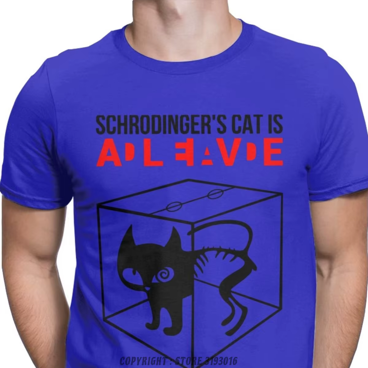T-shirt chat de Schrodinger pour homme, imprimé mécanique, physique, science, fréquence et vie, pers