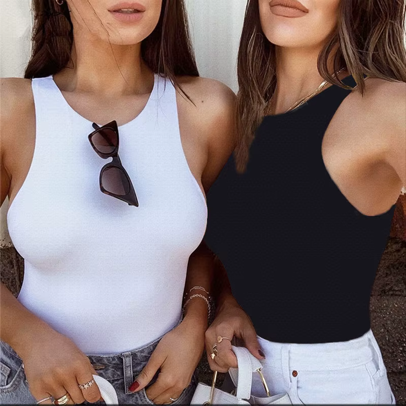 Vêtements sans bretelles à col rond pour femmes, costume de batterie sexy, streetwear monochrome, co
