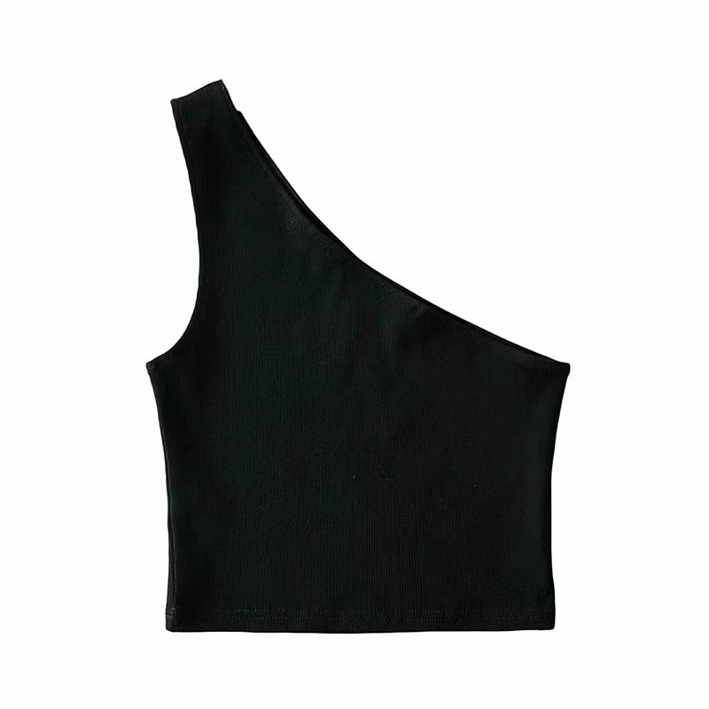 Débardeur court à col oblique pour femmes, corset élastique, sexy, mince, en Y