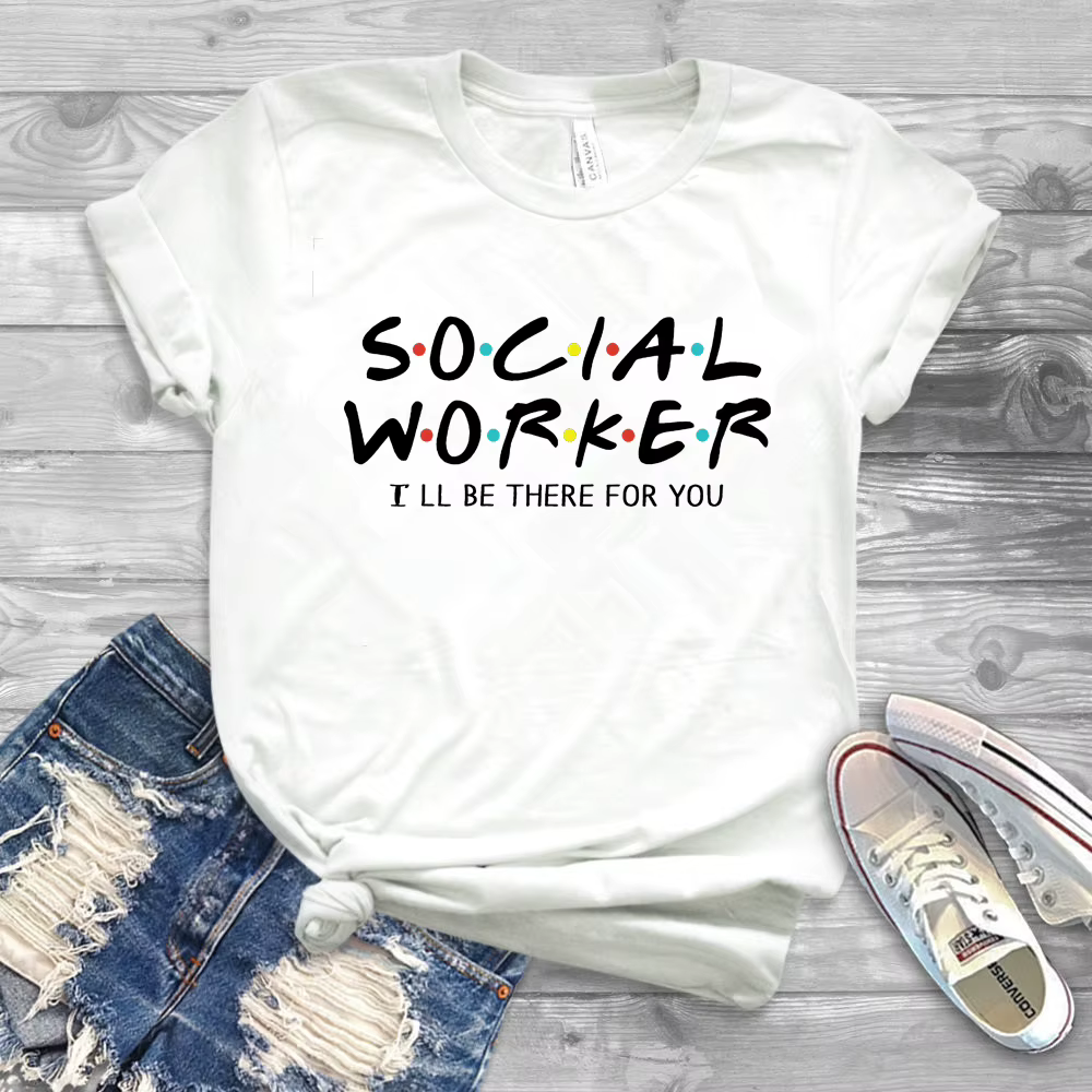 T-shirt humoristique de travailleur social, je serai là pour toi, unisexe, essentiel, 2020