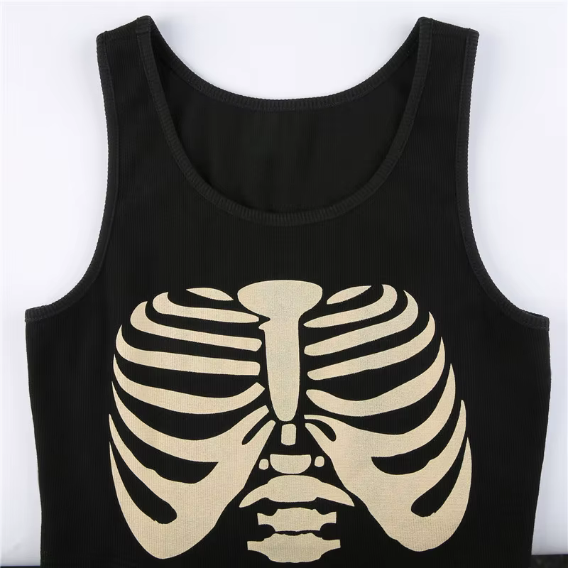 T-shirt gothique pour femmes, Streetwear décontracté, Harajuku, slim, à la mode, avec crâne, Y2K
