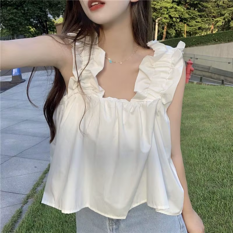 Débardeur de Style Coréen pour Femme, Haut Court Basique, Doux, Esthétique, Dégradé, Assressenti, à