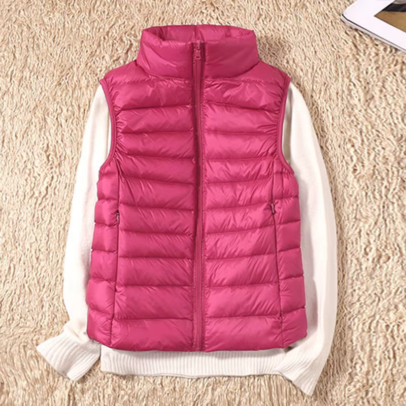 Nouveau Femmes sans manches femmes Ultra léger vers le bas gilets veste mince fille Gilet léger coup
