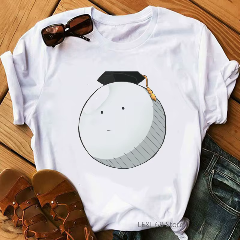 T-shirt graphique humoristique pour femme, imprimé lettre, Koro Sensei Bruh Face, aujourd'hui je sui