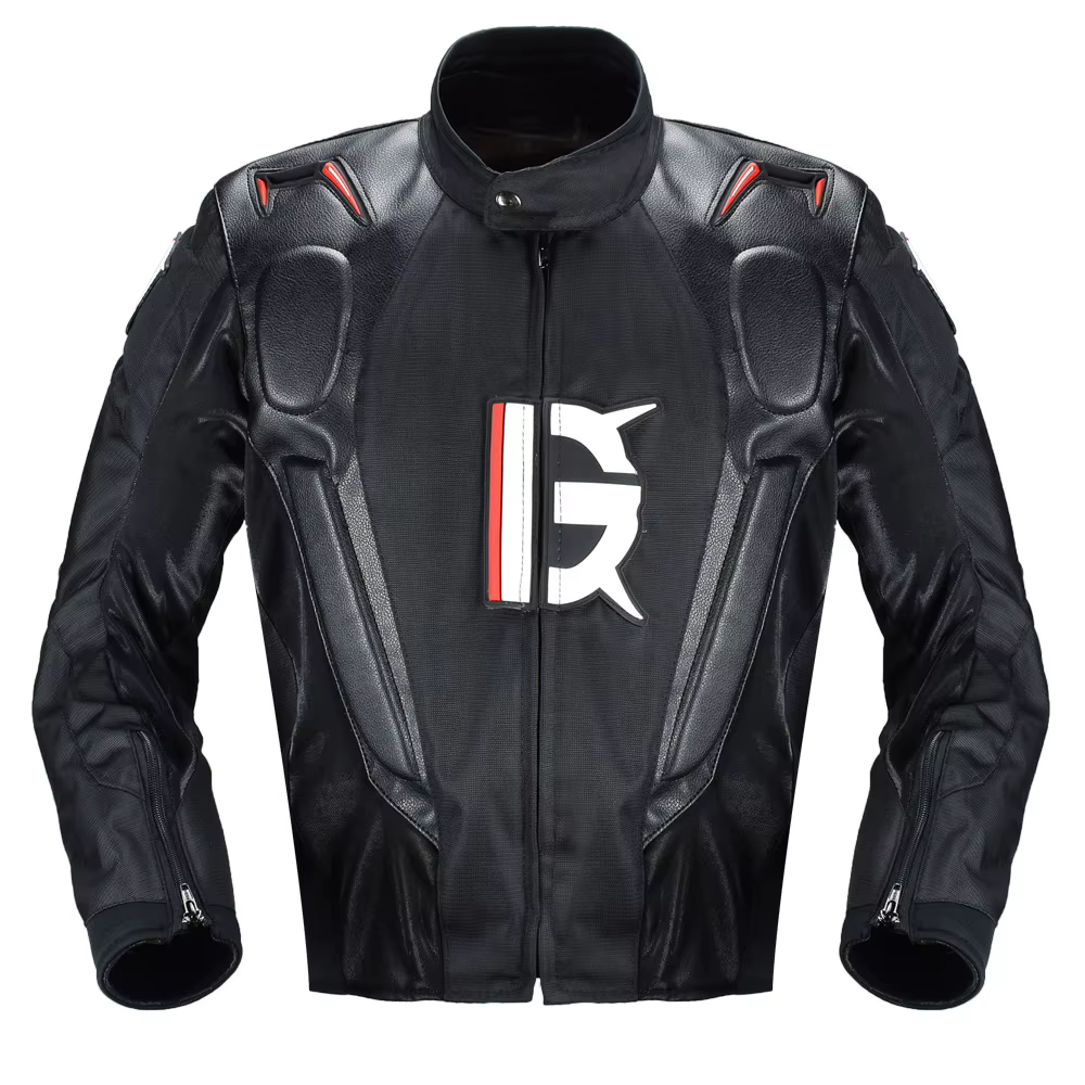 Veste de moto en cuir, équipement de protection, vêtements de Motocross avec 7 protections d'épaule,