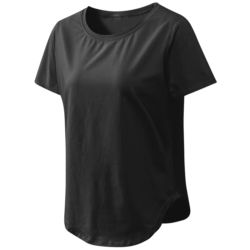 Femmes Yoga haut solide à manches courtes Sport T-Shirt ample Fitness Yoga haut chemise de gymnastiq