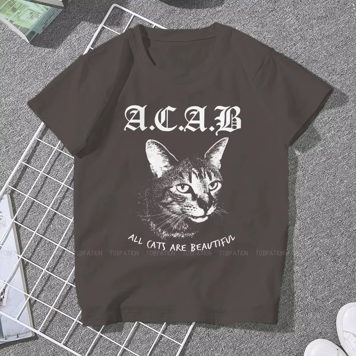 T-shirt «Street chats» 100% coton, ACAB essentiel, personnalisé, nouvelle tendance, vêtements