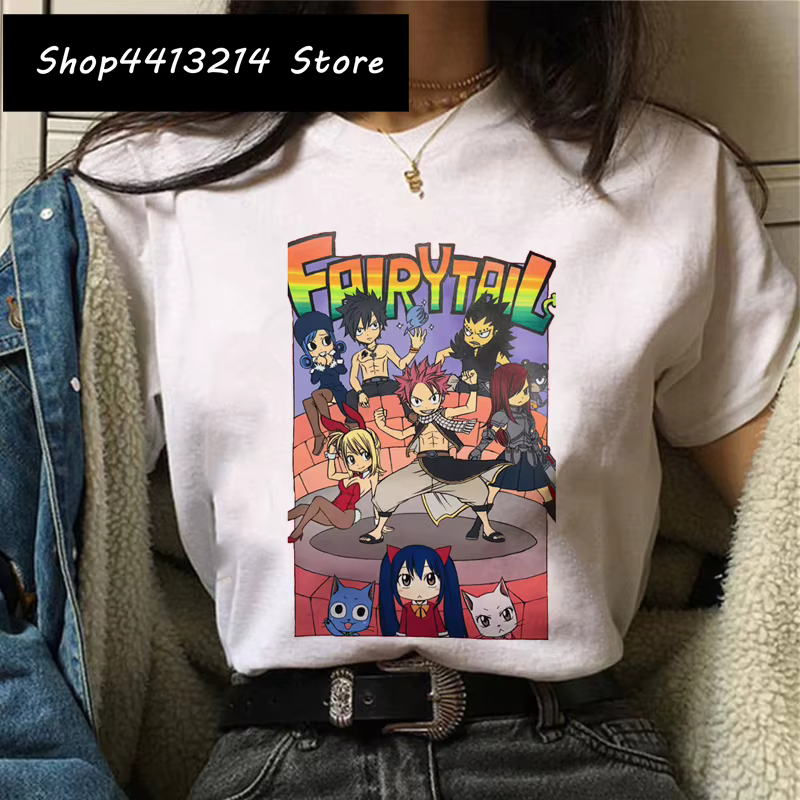 Fairy Tail t-shirt femmes japonais Anime nouveaux hauts t-shirt Kawaii Naz gris dessin animé Harajuk