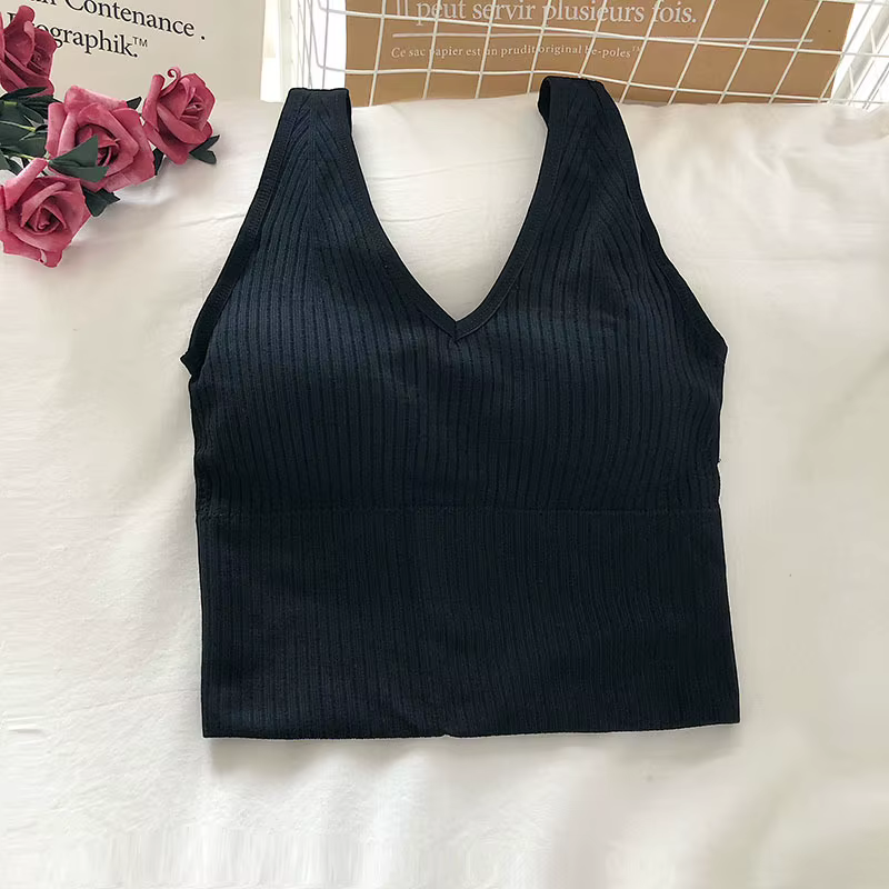 Débardeur court pour femmes, Lingerie Sexy, sous-vêtements sans couture, Streetwear, col en V, t-shi