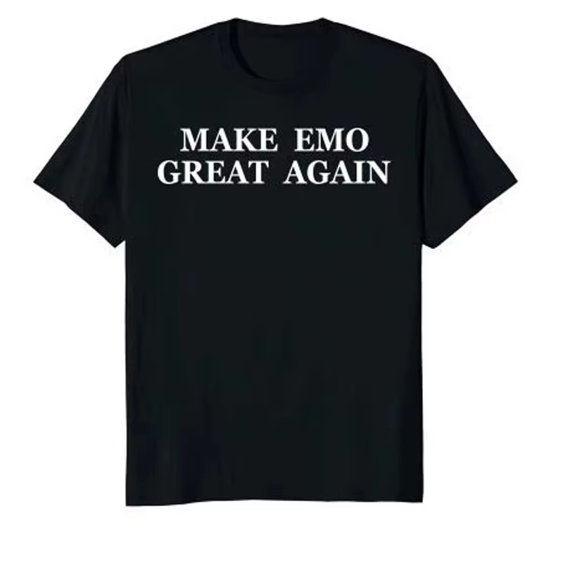 T-shirt col rond femme en coton, estival et à la mode, avec impression de lettres, Make Emo Great Ag
