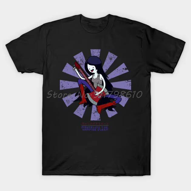 Hommes t-shirt Marceline la reine des vampires rétro japonais t-shirt femmes t-shirt hommes coton t-