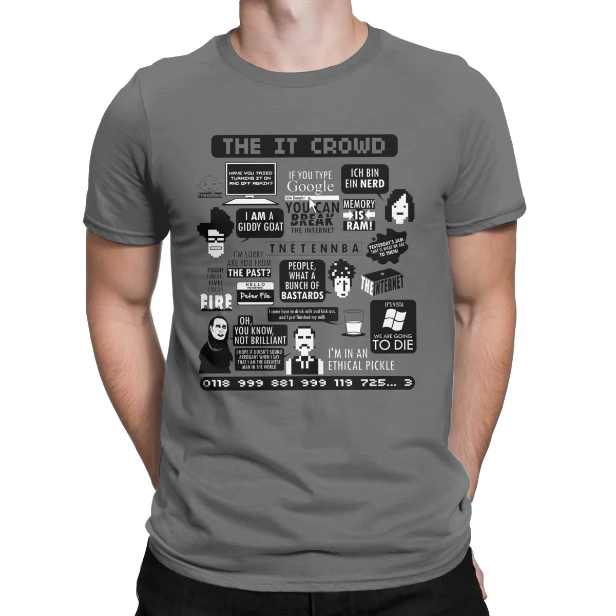 T-Shirt à Manches Courtes en Pur Coton pour Homme, Vêtement à Col Ras du Cou, avec les Citations de