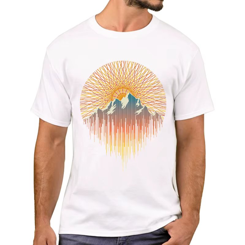 TEEHUB – T-Shirt manches courtes pour homme, imprimé géométrique, à la mode