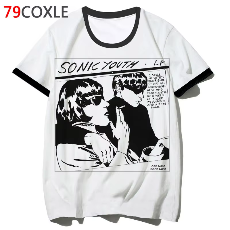 Sonic jeunesse t-shirt hip streetwear école hommes pour t-shirt t-shirt drôle hop t-shirt 2019 haraj