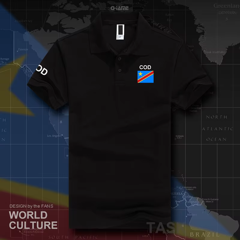 Polo à manches courtes pour hommes, 2017 coton, imprimé de marques blanches, République démocratique