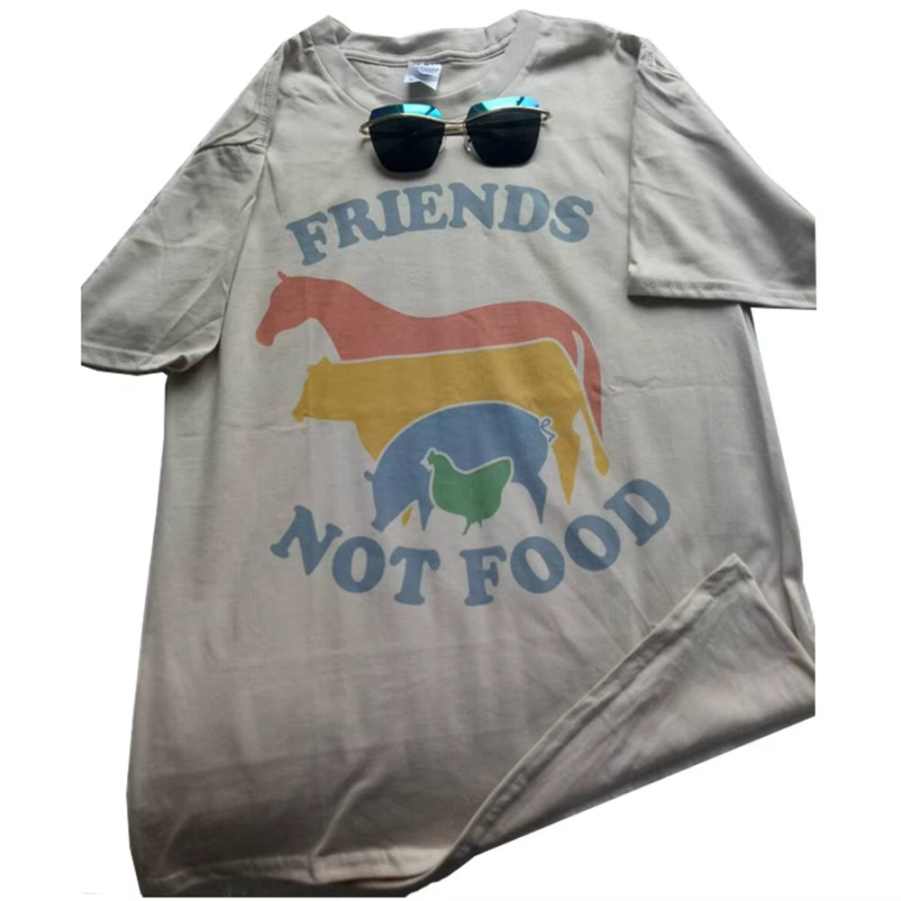 T-shirt Vintage, humoristique et humoristique, avec amis, Not Food, cadeau pour végétalien