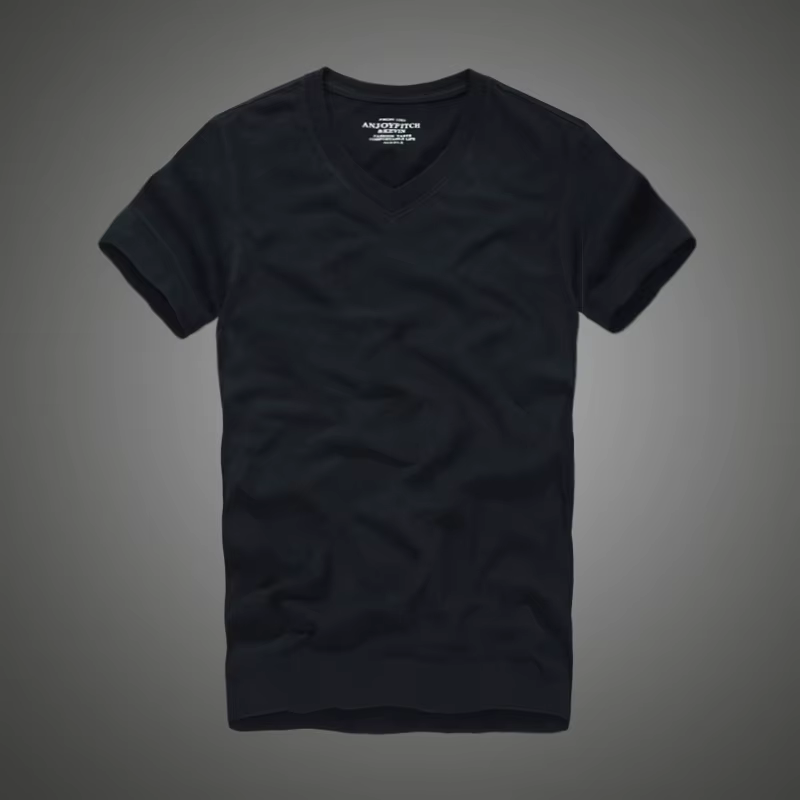 T-shirt homme 100% coton uni col en v manches courtes