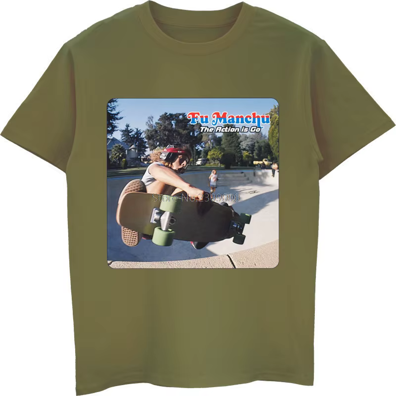 T-shirt Fu Manchu en coton pour homme, streetwear, hip-hop, amusant