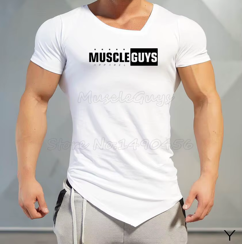 T-Shirt de marque pour homme, vêtement de sport, de Fitness, de musculation, de Compression, Slim fi