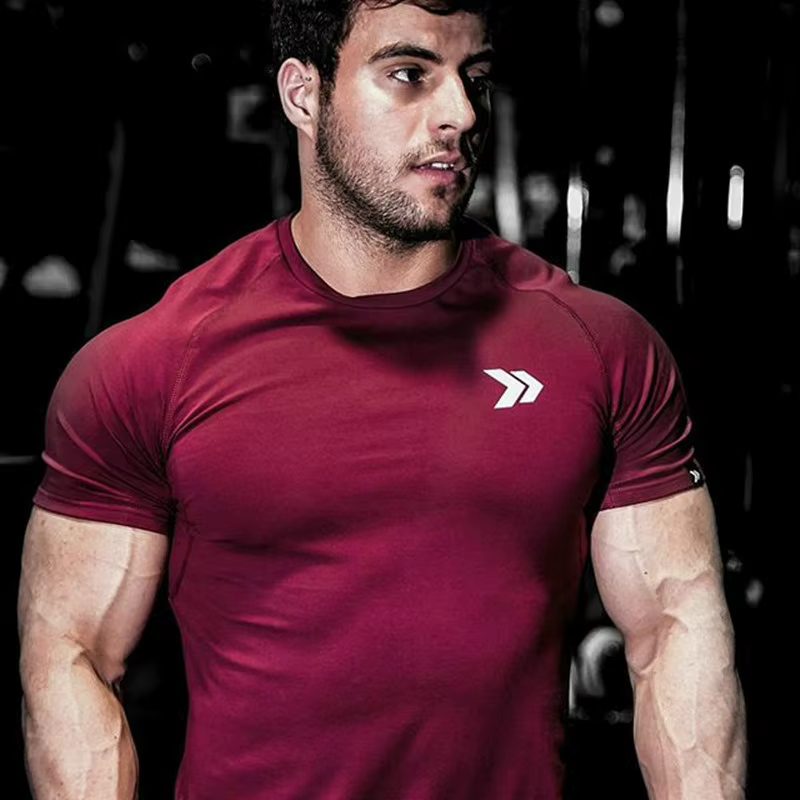 Nouveau coton T-Shirt hommes respirant T-Shirt Homme gymnases chemise hommes Fitness été impression 
