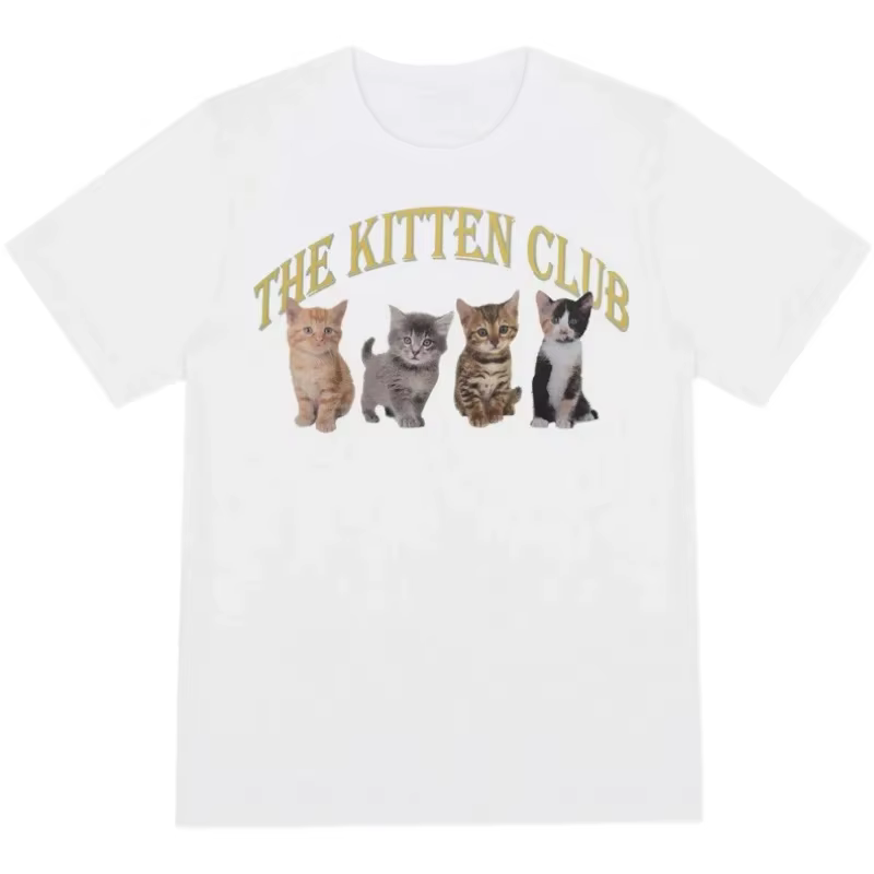 T-shirt manches courtes femme, streetwear en coton blanc, grunge, mignon