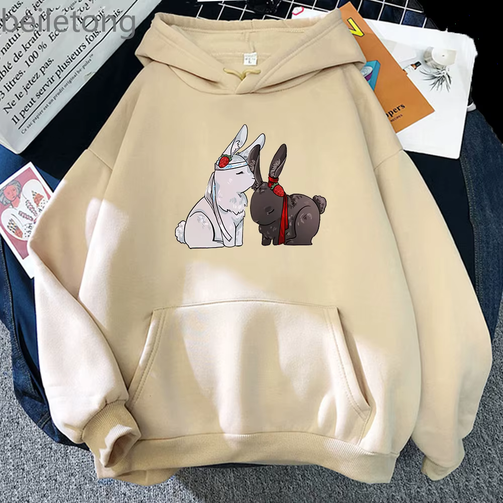 Sweat à capuche à manches longues pour hommes, Streetwear Harajuku The Untamed Wangxian bunnies, amp