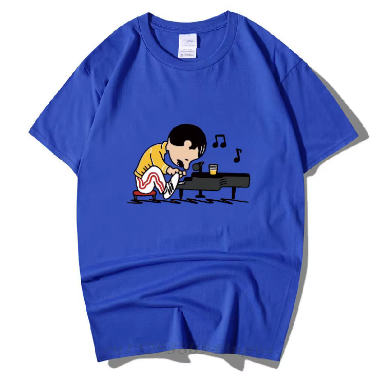 T-shirt manches courtes col rond homme, humoristique, hip hop, rock, hipster, Freddie Mercury, group