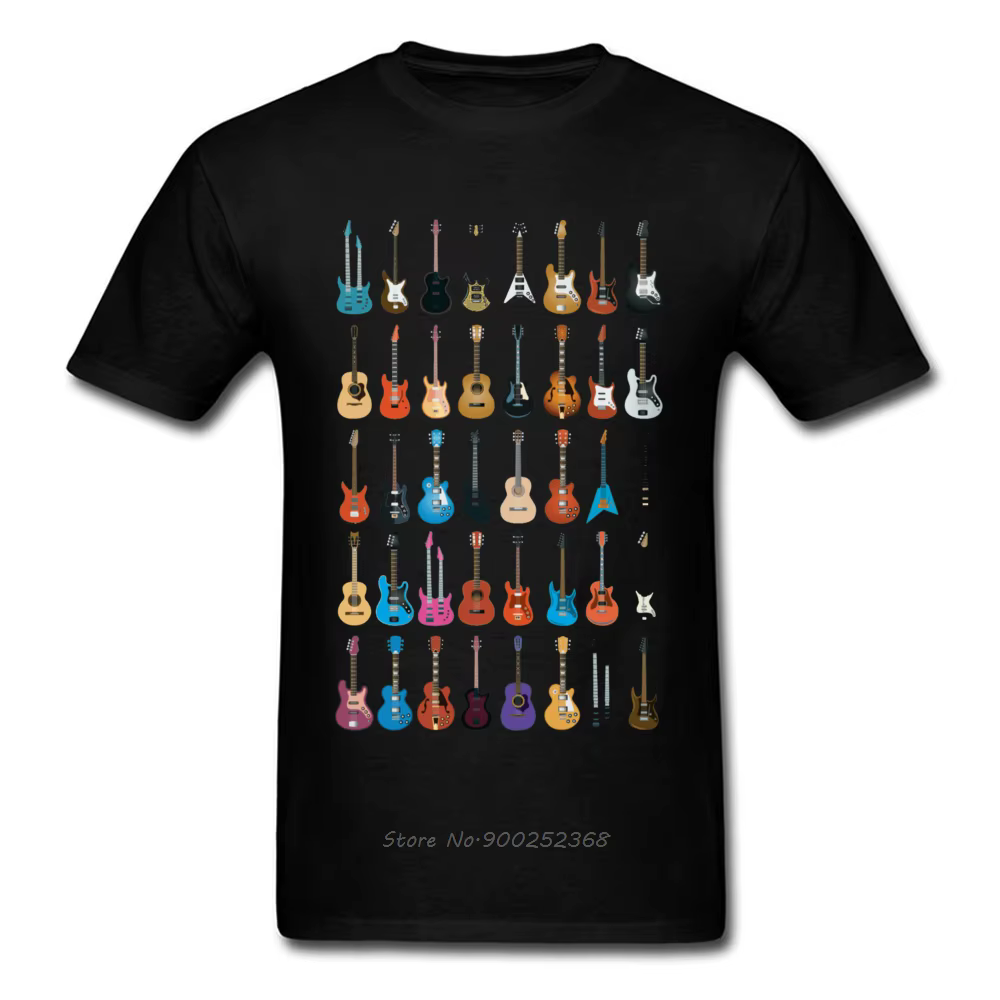Amour guitare T-shirt hommes différentes guitares T-shirt mélomane drôle T-shirt Swag vêtements pers