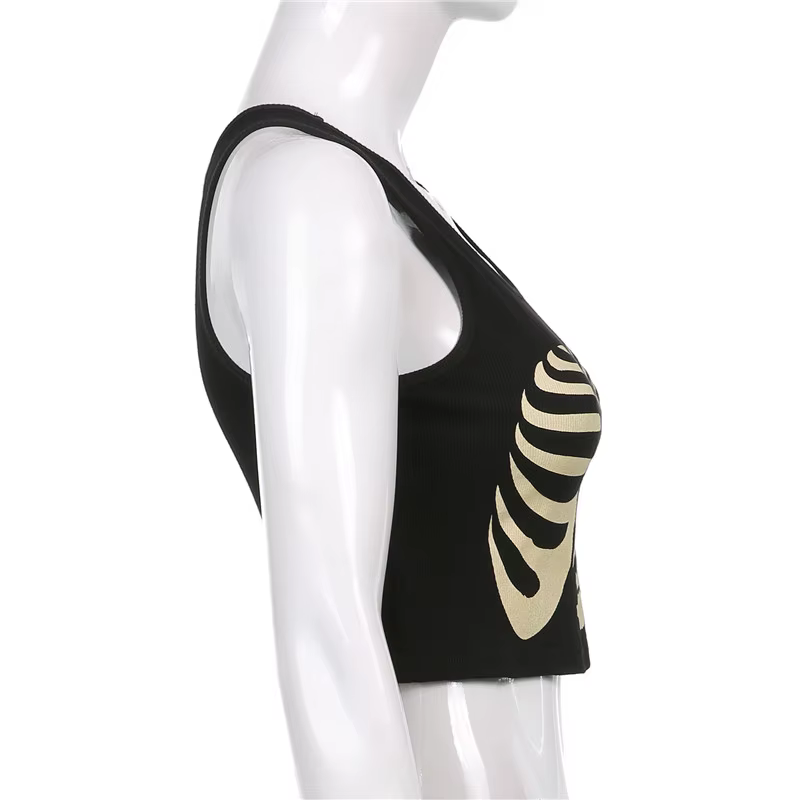 T-shirt gothique pour femmes, Streetwear décontracté, Harajuku, slim, à la mode, avec crâne, Y2K