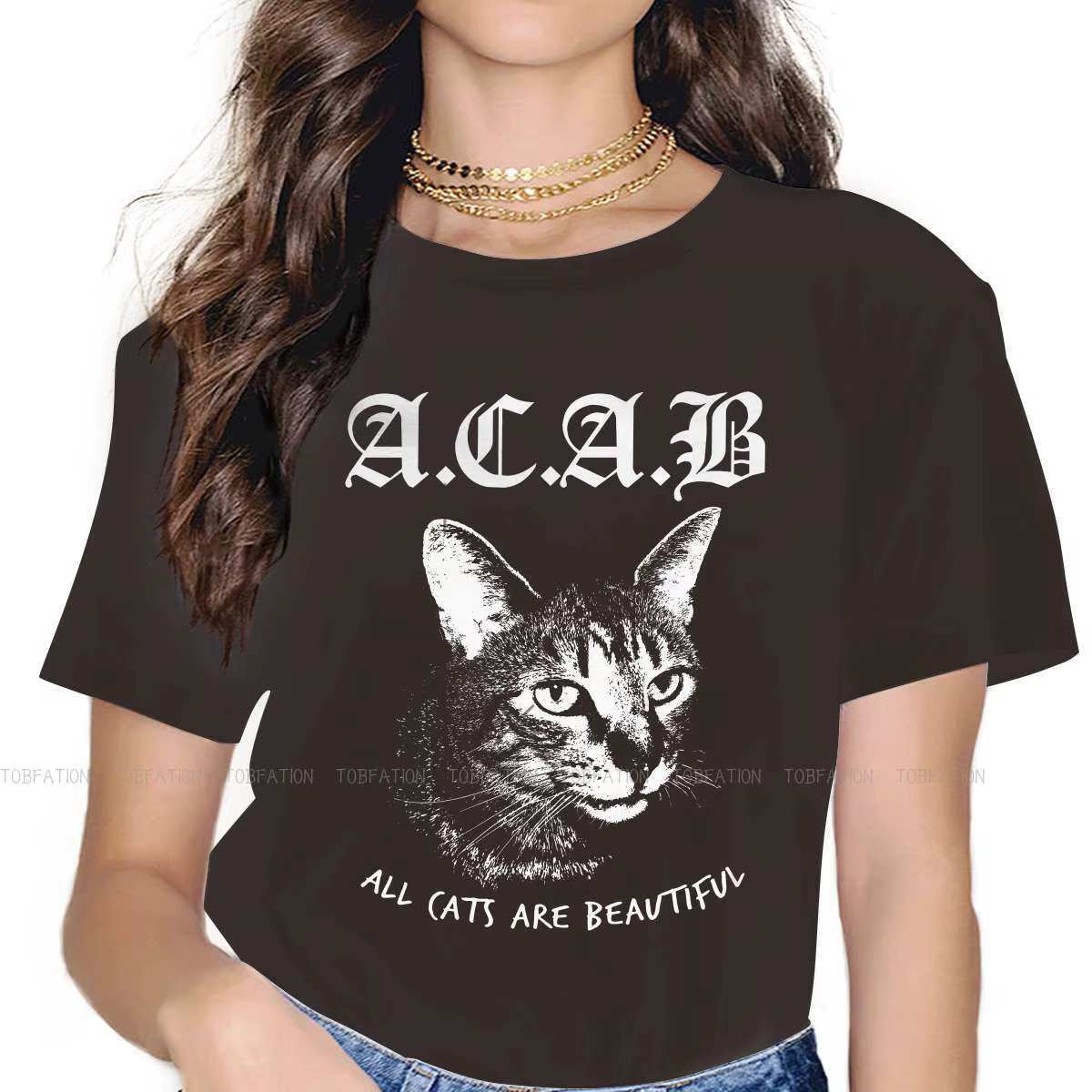 T-shirt «Street chats» 100% coton, ACAB essentiel, personnalisé, nouvelle tendance, vêtements