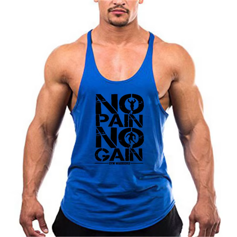 Débardeur de gymnastique pour hommes, vêtements en coton, chemise de musculation sans manches, dos e