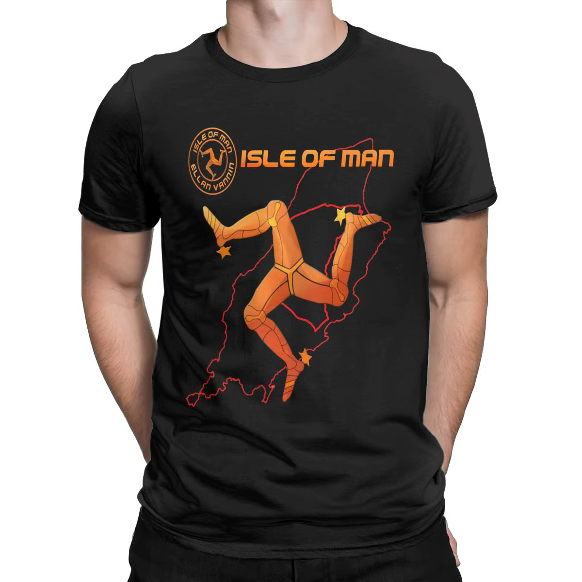 T-shirt imprimé graphique de l'île de Man pour hommes, t-shirts de course sur route, t-shirts de mot