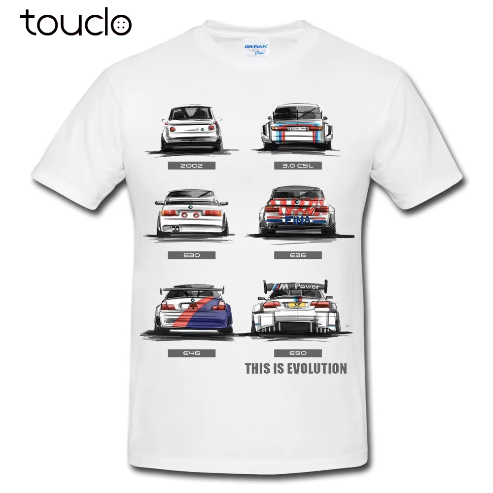 T-shirt en coton à manches courtes pour hommes, T-shirt moto, M3, Evolution, E30, E36, E46, E90, 200