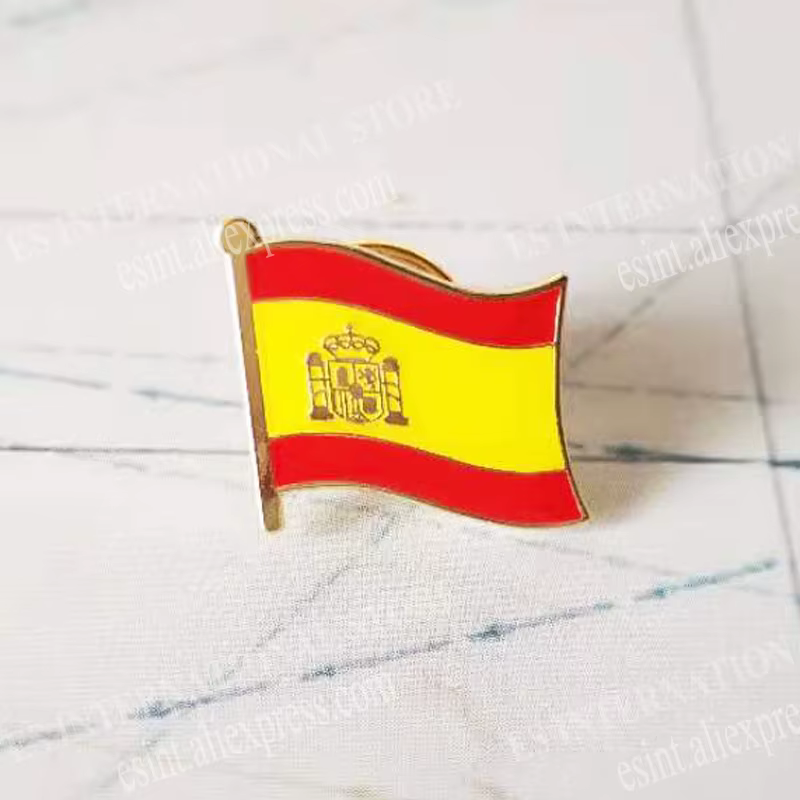Épinglette en métal drapeau national, Comunités autonomes de l'Espagne, Nationalités, Régions, Croix